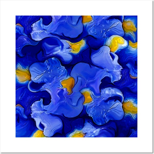 blue flowers abstract Wall Art by KMdesign